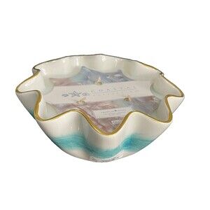 Sea Shell Soy Candle Tropical Waters Coastal Collections Beachy Blue 3 Wicks NEW
